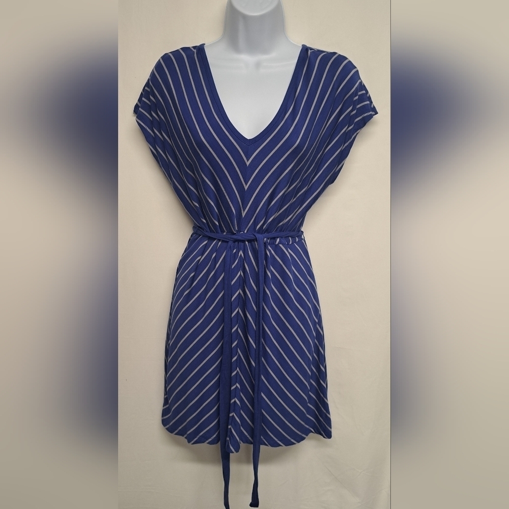 Oh Baby By Motherhood Maternity Tunic Top M Belted Tie Slinky Stretch Knit
